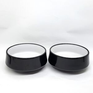 DANSK Kobenstyle Black  Soup Cereal All Purpose Bowls 5 1/2" across top Set Of 2